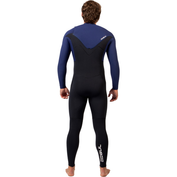 2026 Gul Mens Yulex Flexor 4/3mm Chest Zip Wetsuit FX1220 - Black / Blue